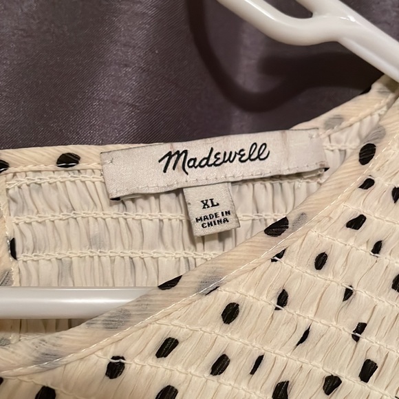 Madewell chiffon & ruffle polka dot midi dress - Picture 4 of 4